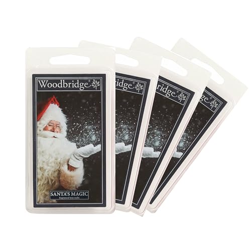 Woodbridge Duftwachs für Deine Duftlampe | 4er Set Santa's Magic | Duftwachs Weihnachten | 8 Wax Melts für Duftlampe | Raumduft für Aromatherapie | 10h Duftdauer je Melt (68g)