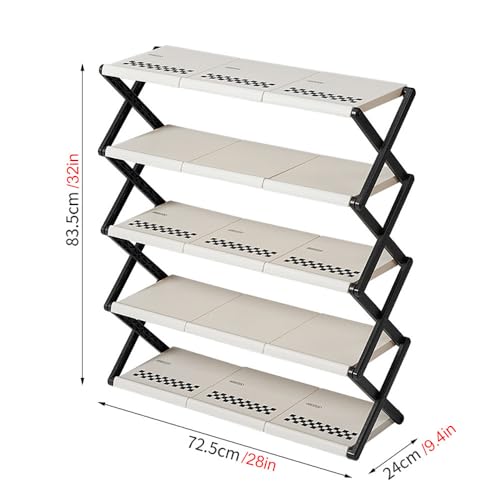 DODOBD Faltbares Schuhregal aus Bambus mit mehrschichtig Ebenen Tragbares Kleines Schuhregal Schuhständer ohne Installation Schuh Organizer für Wohnzimmer Flur und Ankleidezimmer