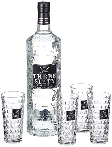 Three Sixty Vodka Longdrinkgläsern 37.5% vol (1 x 3 l)