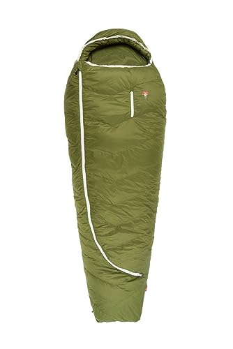 Grüezi-Bag Biopod DownWool Summer 200, Körpergröße 175-200cm, 920g, ca. 8°C bis -11°C, Allroundschlafsack, herausragendes Schlafklima, Deep Forest