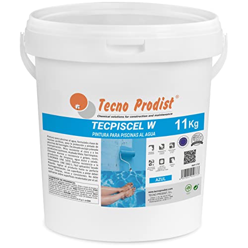 Poolfarbe auf Wasserbasis (11 kg), Anti-Algen - TECPISCEL W DE TECNO PRODIST - Hohe Deckkraft, Flexibilität, Haftung - Einfache Anwendung