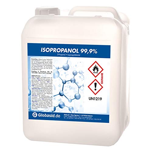 Isopropanol 99,9% 10 Liter Isopropylalkohol 2-Propanol Reinigungsmittel für Haushalt und Industrie Lösungsmittel und Fettlöser Lack- und Farb-Entferner Nagellack-Entferner Oberflächen-Reiniger