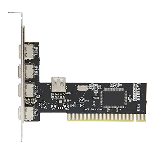 fasient1 4 Anschlüsse USB 2.0 PCI-Kartenadapter, 480 MBit/S PCI-Erweiterungskarte zu USB 2.0 HUB-Konverteradapter Hochgeschwindigkeits-PCI-Erweiterungskartenadapter für PC-Desktop-Computer