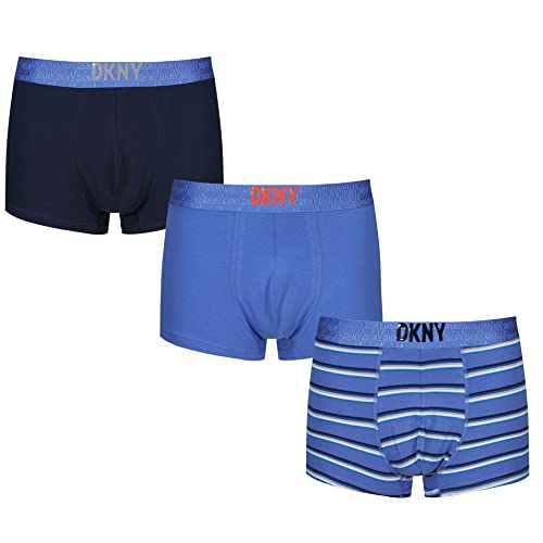 DKNY Herren Mens Cotton Boxer Shorts Boxershorts, Blue/Purple, XL