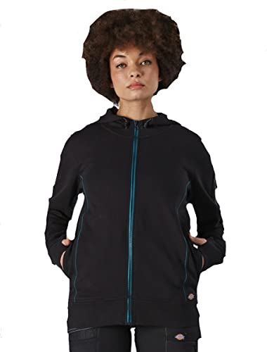 Dickies - Damen Performance Kapuzen-Sweatshirt, Durchgehender Reißverschluss, Schwarz, S