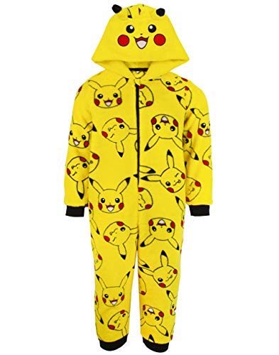 Pokemon Onesie Jungen Pikachu Gelb 3D-Ohren Kids in einem Pyjamas PJs 13-14 Jahre