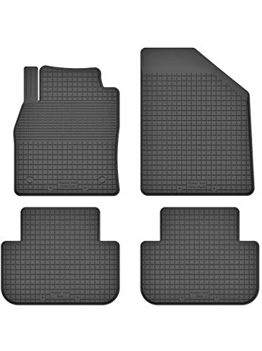 Gummimatten Fußmatten 1.5 cm Rand kompatibel mit Renault Scenic II (Bj. 2003-2009) ideal angepasst 4 -Teile EIN Set