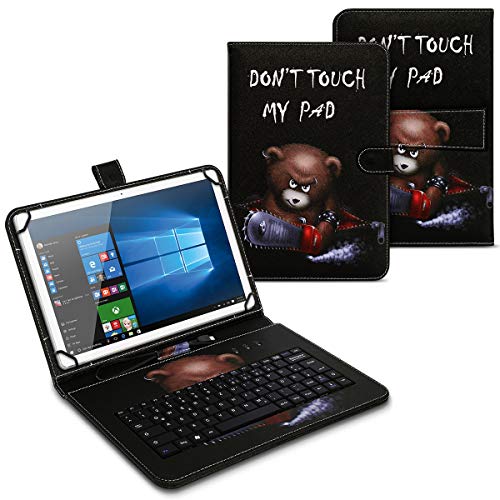 UC-Express Tasche + Tastatur kompatibel für Lenovo Tab M10 FHD Plus Hülle Keyboard Case QWERTZ Standfunktion USB Cover Case, Farben:Motiv 5