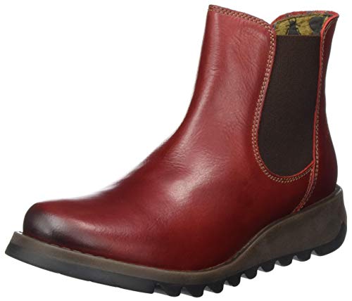 FLY London Damen Salv Chelsea Boots, Rot (Red 004), 35 EU