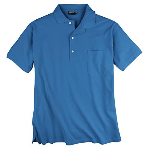 Redfield Piqué Poloshirt Herren Übergröße blau, Größe:7XL