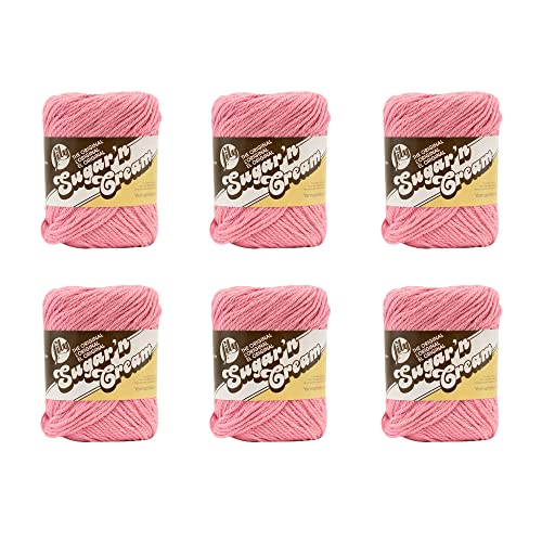 Lily Sugar'N Creme-Garn, 6 Stück, Rose Pink, 6 Stück