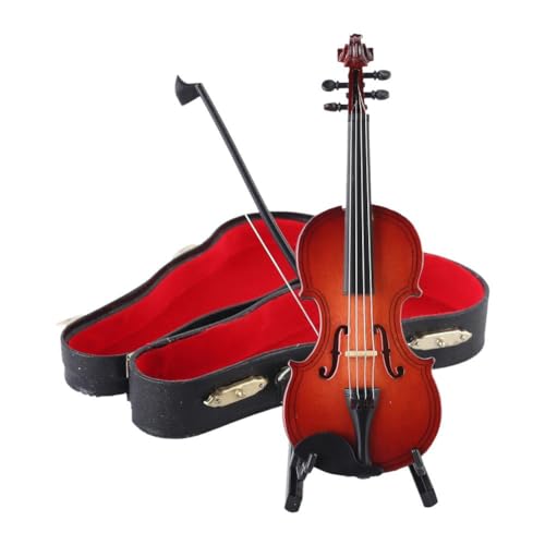 Miniatur-Violinen-Holzinstrument-Modell mit Ständer, Miniatur-Violinen-Nachbildung, Mini-Modell, Minus-Musik