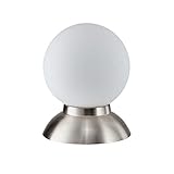 KHG | Nachttischlampe in Silber | Leuchtmittelfassung: E14 | Maße: 28,5cm x 12cm | Tischleuchte mit Touchfunktion und Dimmfunktion | Leselampe fürs Schlafzimmer