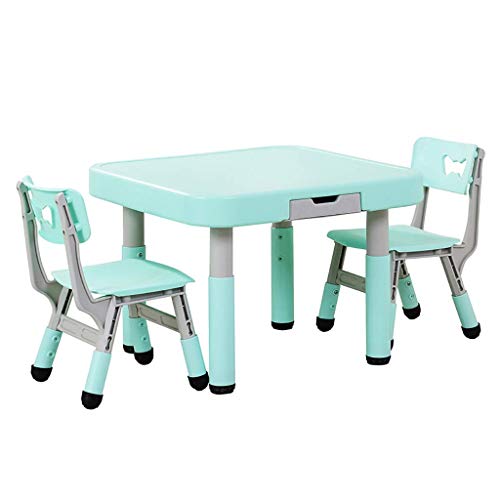 genral Kleiner quadratischer Tisch und Stühle für Kinder Kinder mit Schubladenablage Grün Rosa Lift-Top Schreibtisch und Stuhl Set Kleinkind Kunststoff Aktivitätstisch