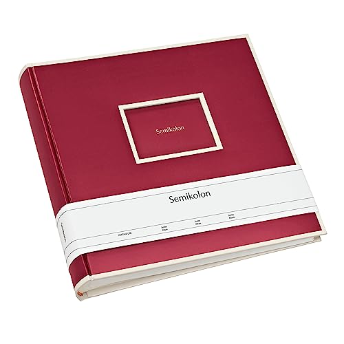 Semikolon (351097) Jumbo Album burgundy (dunkel-rot) - Fotoalbum/Fotobuch mit 50 Blättern cremeweißem Fotokarton mit Pergaminpapier - Format: 30x30 cm