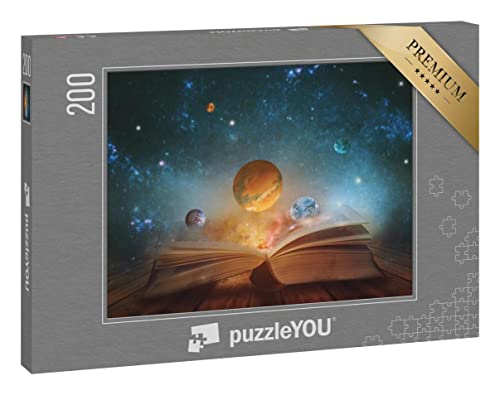 puzzleYOU: Puzzle 200 Teile „Buch mit Planeten und Galaxien“