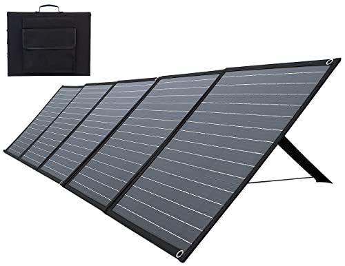 reVolt Solarpanel zum Mitnehmen: Mobiles faltbares Solarpanel, 5 monokristalline Solarzellen, MC4, 200W (Faltbare Photovoltaik)