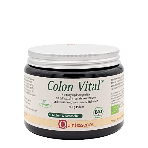 Colon Vital Pulver BIO Quintessence | 240 g Pulver | Glutenfrei | Laktosefei | Vegan | Mit Ballaststoffen & mikrobiotischen Kulturen für das innere Wohlbefinden