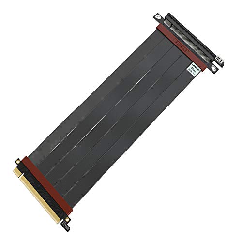 LINKUP - Ultra PCIe 4.0 X16 Riser-Kabel [RTX3090 RX6900XT x570 B550 Z690 Getestet] Geschirmte Vertikale Gaming-PCI-Express-Gen4-Montage┃Gerade Buchse {25cm} 3.0 Gen3 & TT-Kompatibel-