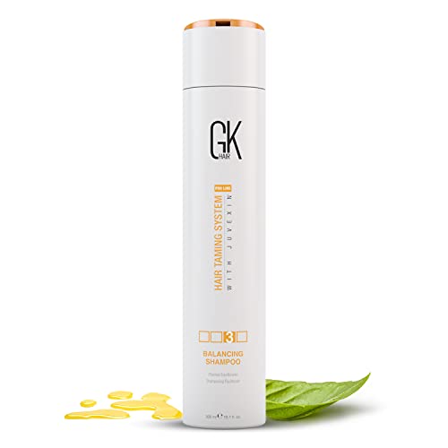 GK HAIR Global Keratin Balancing Shampoo (300ml/10.1 Fl Oz) Für fettiges & farbbehandeltes Haar Tiefenreinigung, stellt den pH-Wert wieder her Ideal für überbeanspruchtes und umweltbelastetes Haar