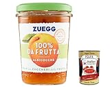 6x Zuegg Albicocca 100% Frutta, Marmelade Aprikose 100% Frucht Konfitüre Brotaufstriche Italien 250g + Italian Gourmet polpa 400g