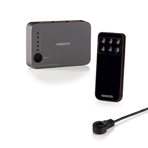 Marmitek Connect 350 UHD 5 Port HDMI-Switch mit Fernbedienung, 3D-Wiedergabe möglich 3840 x 2160 Pixel