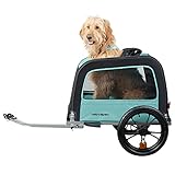 Retrospec Rover Hauler Fahrradanhänger für Haustiere, kleine und mittelgroße Hunde, Faltbarer Rahmen mit 40,6 cm Rädern, Rutschfester Boden und interne Leine, Blauer Ridge, Einheitsgröße