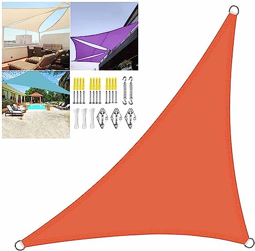 Sonnensegel, dreieckig, Garten-Sonnensegel, Baldachin, orangefarbenes Sonnensegel, 98% UV-Block, mit 4 Größen for Deck, Whirlpool, Carport, Terrasse (Size : 3x4x5M)