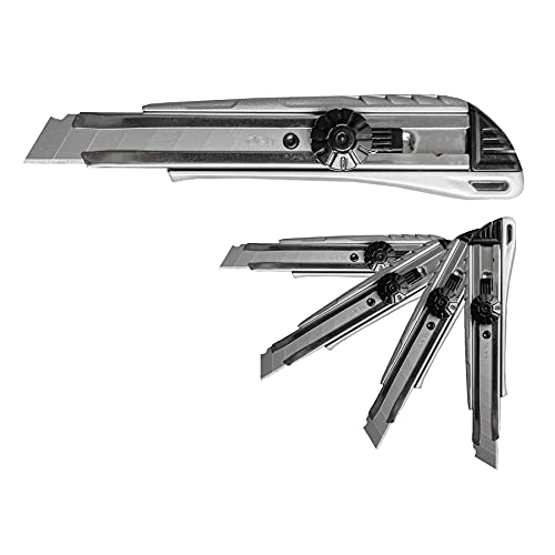 D.RECT - 5 Stück 2045 Cuttermesser mit Metallführung Klinge 18mm | Profi Cutter Messer| Gyrocutter | Universalmesser