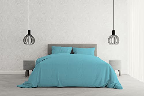 Italian Bed Linen Elegant Bettbezug, Hell Blau, Doppelte, 100% Mikrofaser