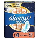 Always Maxi Overnight Pads With Wings, 26 ct by Always