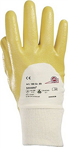 Handschuhe Sahara 100 Gr.7 gelb Nitril L.250mm KCL mit Strickbund, 10 Paar