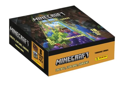 Panini Survive Minecraft Trading Cards 3 – Create, Explore, Survival, Box mit 18 Hüllen