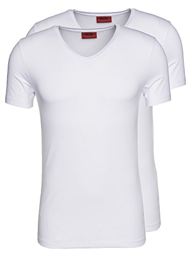 HUGO T-Shirt Double-V-Stretch 50190772 Herren, Weiß, S