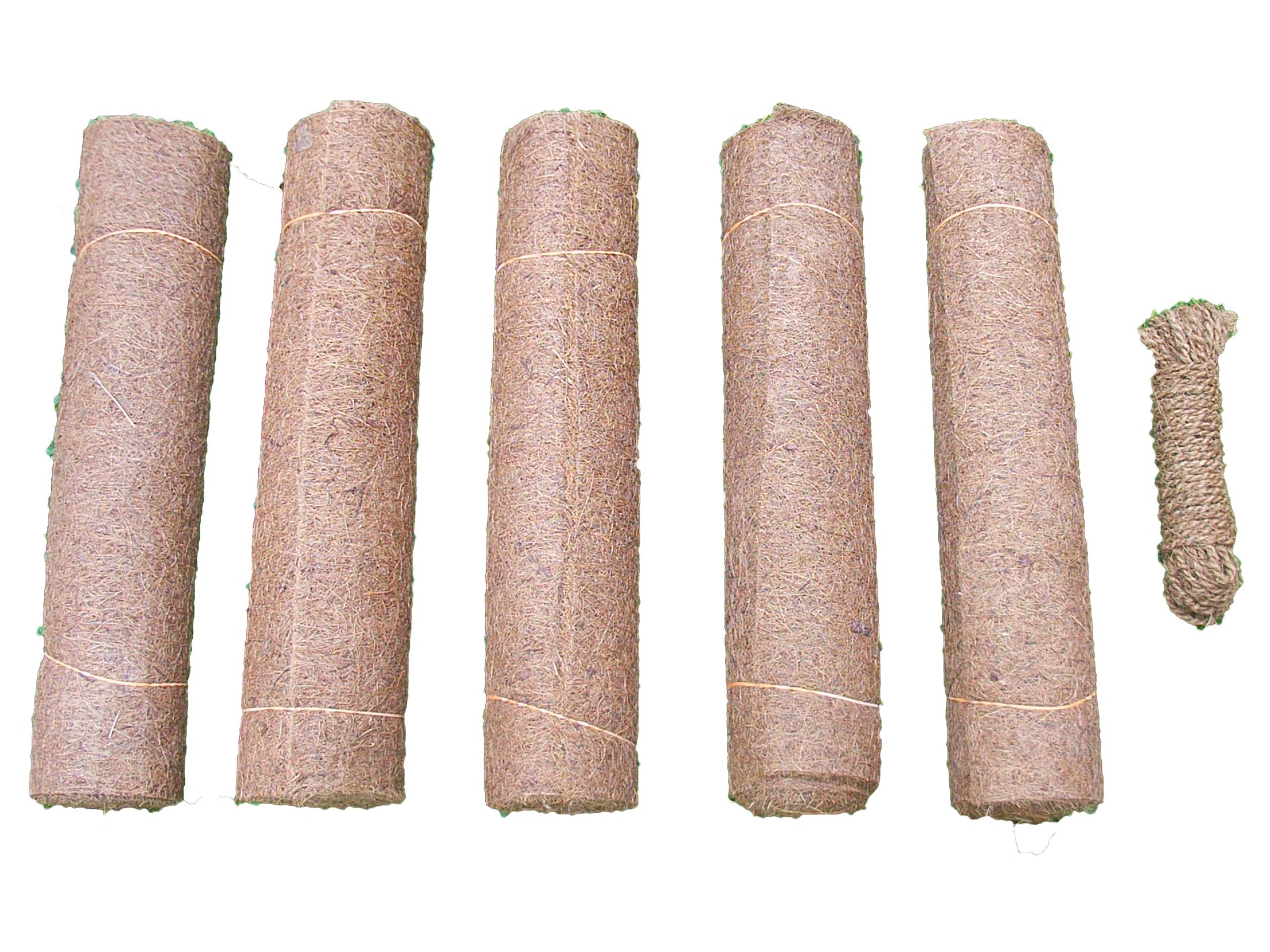 pemmiproducts Unkrautschutzmatte aus Kokosfaser, 150 x 50 cm, 7 mm dick, 5er Pack, incl. 15 m Kokosseil(EUR 6,99/Stück), Winterschutzmatte, Pflanzenschutzmatte, Kompostabdeckmatte,Kokosmatte