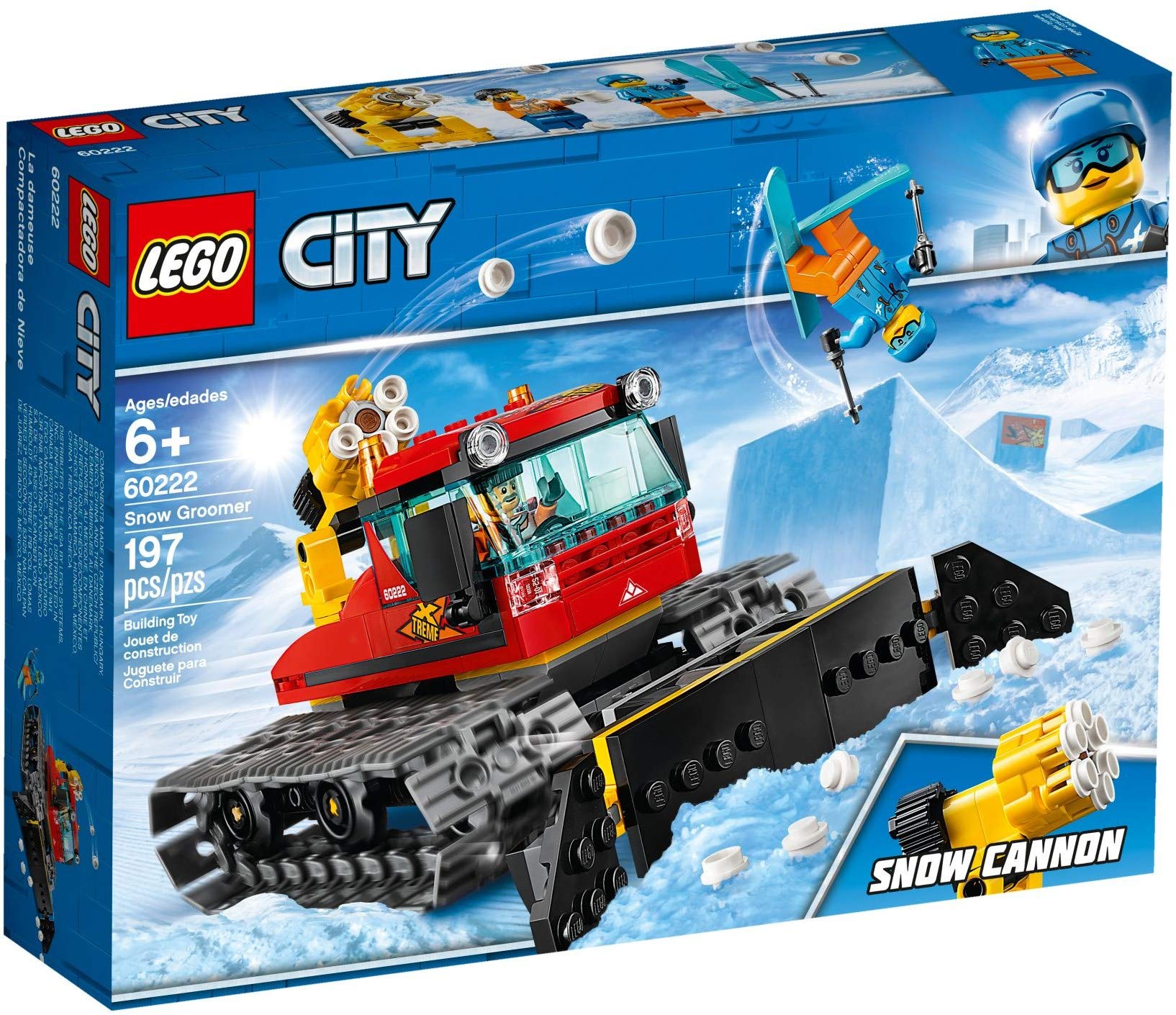 LEGO 60222 City Pistenraupe, Bauspielzeug mit 2 Minifiguren, Winter-Sets für Kinder