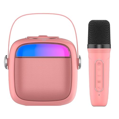 Universal Bluetooth Lautsprecher Musik 6 W Cool Mini Karaoke + Mikrofon Rosa