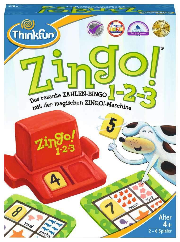 ThinkFun 76352 - Zingo® 1-2-3 - Das rasante Zahlen-Bingo ab 4 Jahren