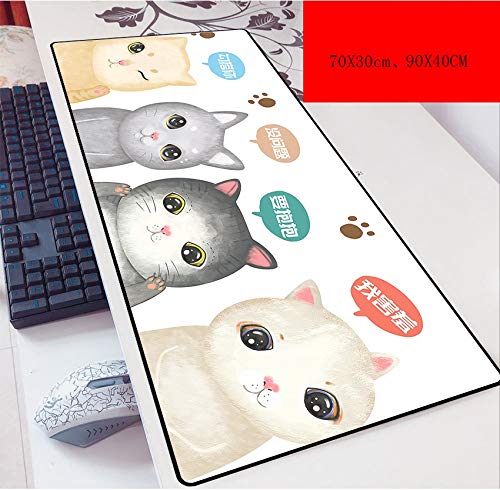 Mauspad Xxl Süße Katze Große Mauspad Gaming Mousepad Anti-Rutsch-Naturkautschuk-Office-Mauspad Mit Rastkante 700X400X2Mm