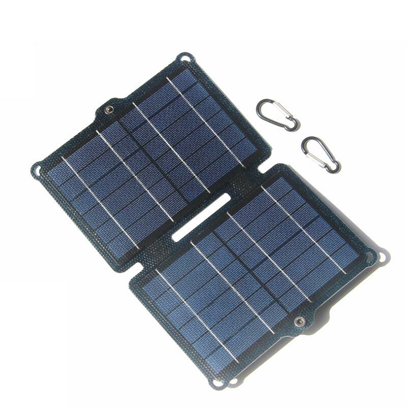8W 5V ETFE-Solarmodul-Ladegerät mit zwei USB-Anschlüssen, faltbare Solartasche für Reisen im Freien, wasserdichte IPX6-P