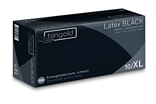 Einmalhandschuhe Latex BLACK puderfrei, Größe XL, 10x100-er Pack