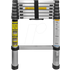 Eaxus® Teleskopleiter 2,6m - DIN EN 131 Aluminium Mehrzweckleiter Ausziehbar mit 9 Stufen, Silber