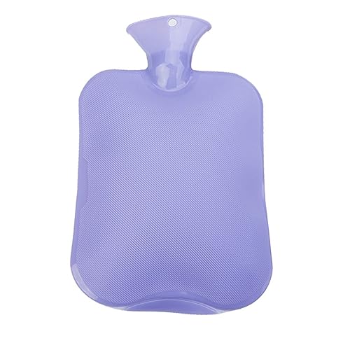 Wärmflasche mit Bezug,Wärmflasche Wärmbeutel, große wassergefüllte Wärmflasche aus Gummi, auslaufsicher, for den Winter, Handwärmer, Haushaltsartikel for warme Hände (Color : Purple)