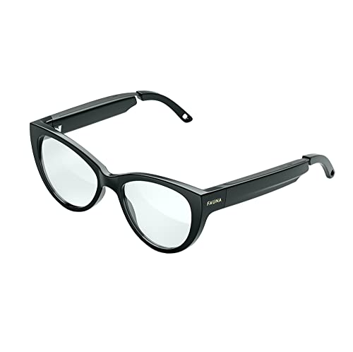 FAUNA Bluetooth Blaulichtfilter Brille - Damen Designer Brille mit Audio-Funktion - Levia Black