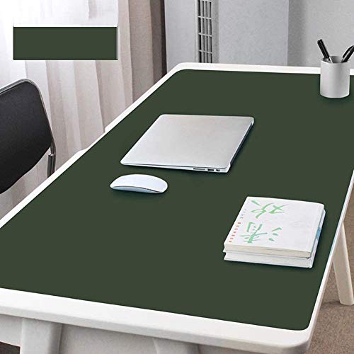 Multifunktionale Schreibtischunterlage, erweitertes PU-Leder, Gaming-Mauspad, ultradünn, rutschfest, glatte Schreibunterlage, wasserdicht, Schreibunterlage, schwarz, 100x60cm dunkelgrün