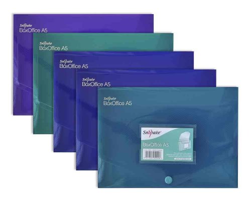 Snopake BoxOffice Dokumententasche A5 5 Stück farblich sortiert in Electra-Farben