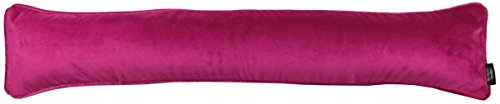 McAlister Textiles Matter Samt | Zugluftstopper mit Füllung | 18cm x 90cm in Fuchsia Pink | Deko Windstopper für Fenster, Türen im Designer Plüsch