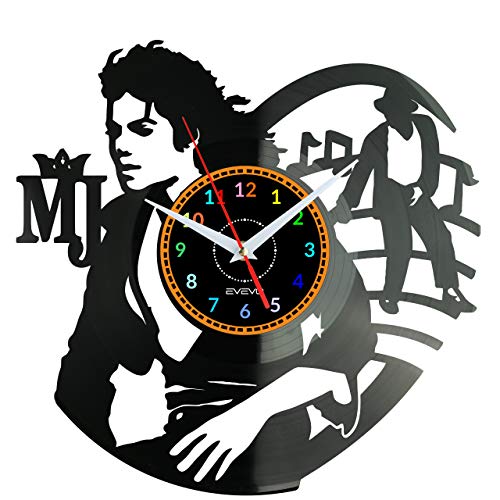 EVEVO Michael Jackson Wanduhr Vinyl Schallplatte Retro-Uhr Handgefertigt Vintage-Geschenk Style Raum Home Dekorationen Tolles Geschenk Wanduhr Michael Jackson