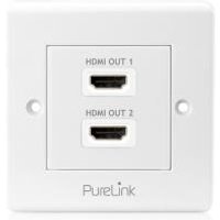 Purelink PureInstall PI105 - Befestigungsplatte - HDMI X 2 - weiß - Abdeckung mit einer Aussparung