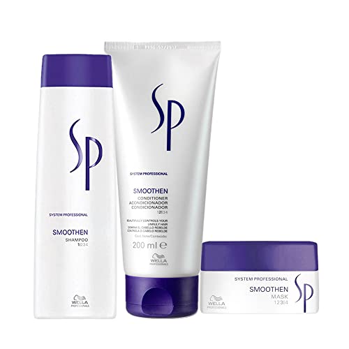 Wella System Professional Kit Smoothen Shampoo 250ml Smoothen Conditioner 200ml Smoothen Mask 200 ml